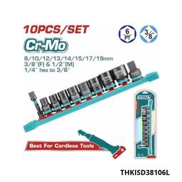 TOTAL Jeu de douilles à choc longues 3 8 THKISD38106L