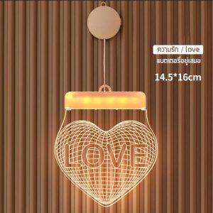 Acrylique décoratif lumineuse en forme de coeur LED