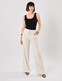 Pants Pantalon large lin viscose Beige Ms. Marion