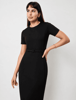 Abir Dress Robe midi cintrée demi-manches Ms. Marion