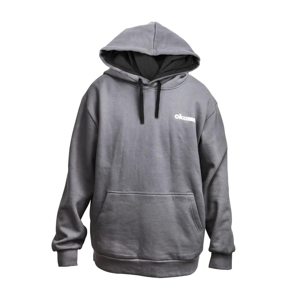 Okuma motif cotton long sleeve hoodie