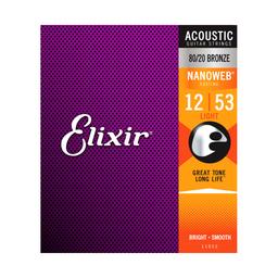 Elixir 11052, Cordes guitare nanoweb acoustique, 12-53