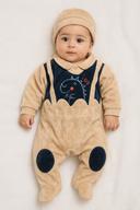 bonnet en velours Beige
