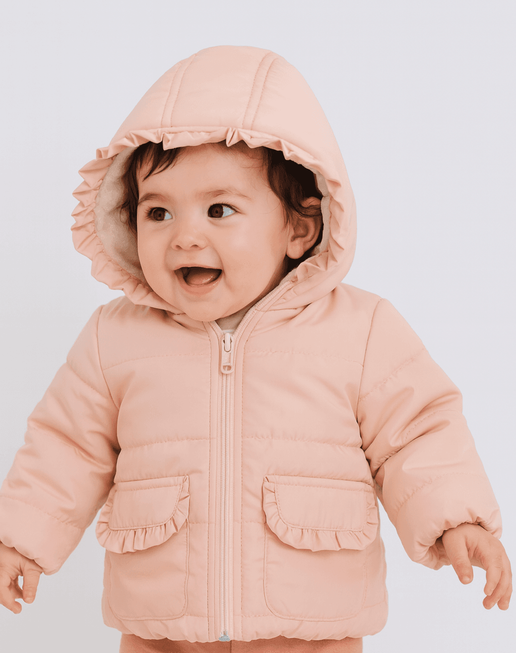 Manteau bébé fille à capuche 1021