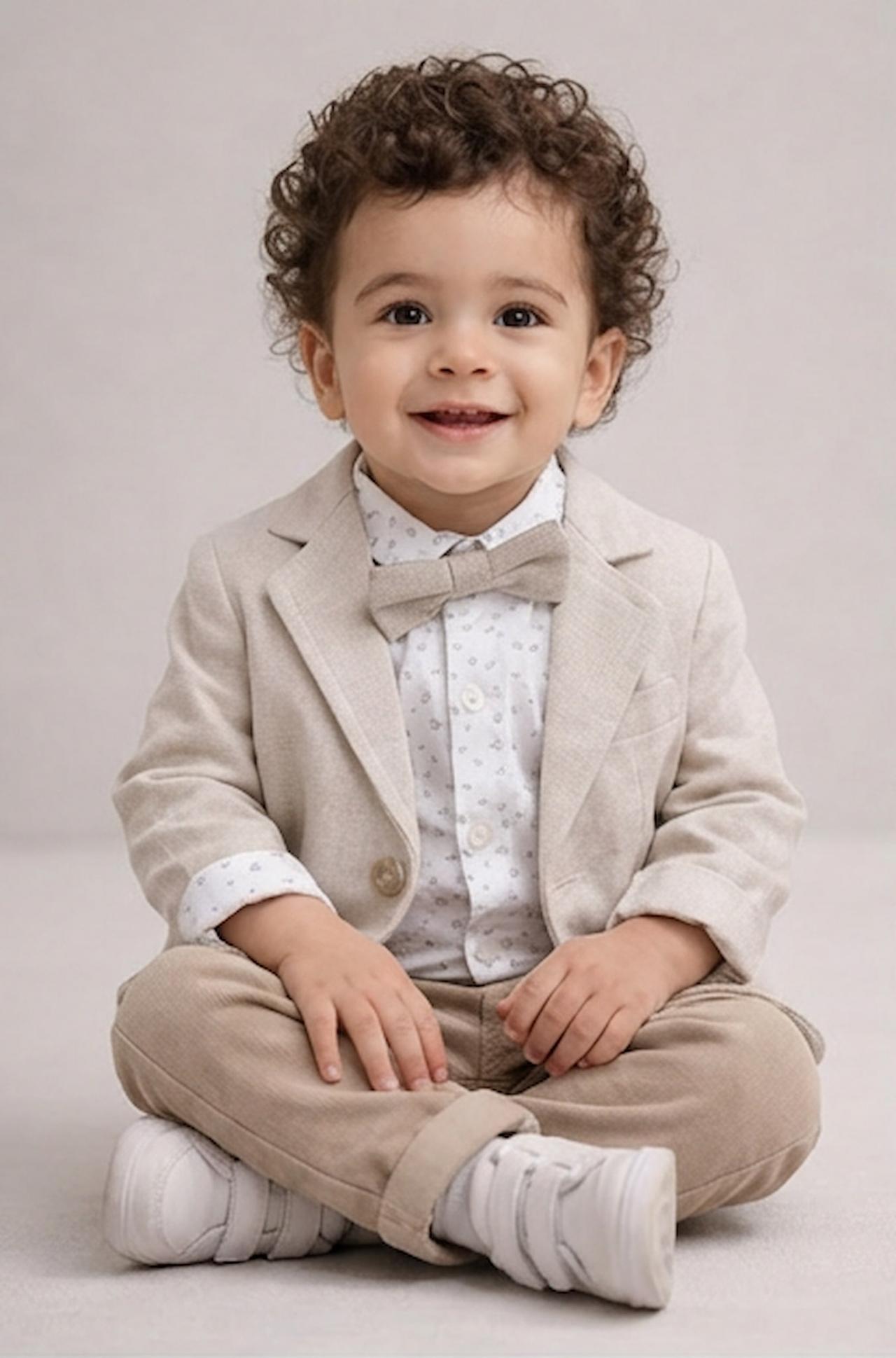 Costume bébé garçon 4 pièces beige 1113Bg