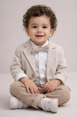 Costume bébé garçon 4 pièces beige 1113Bg