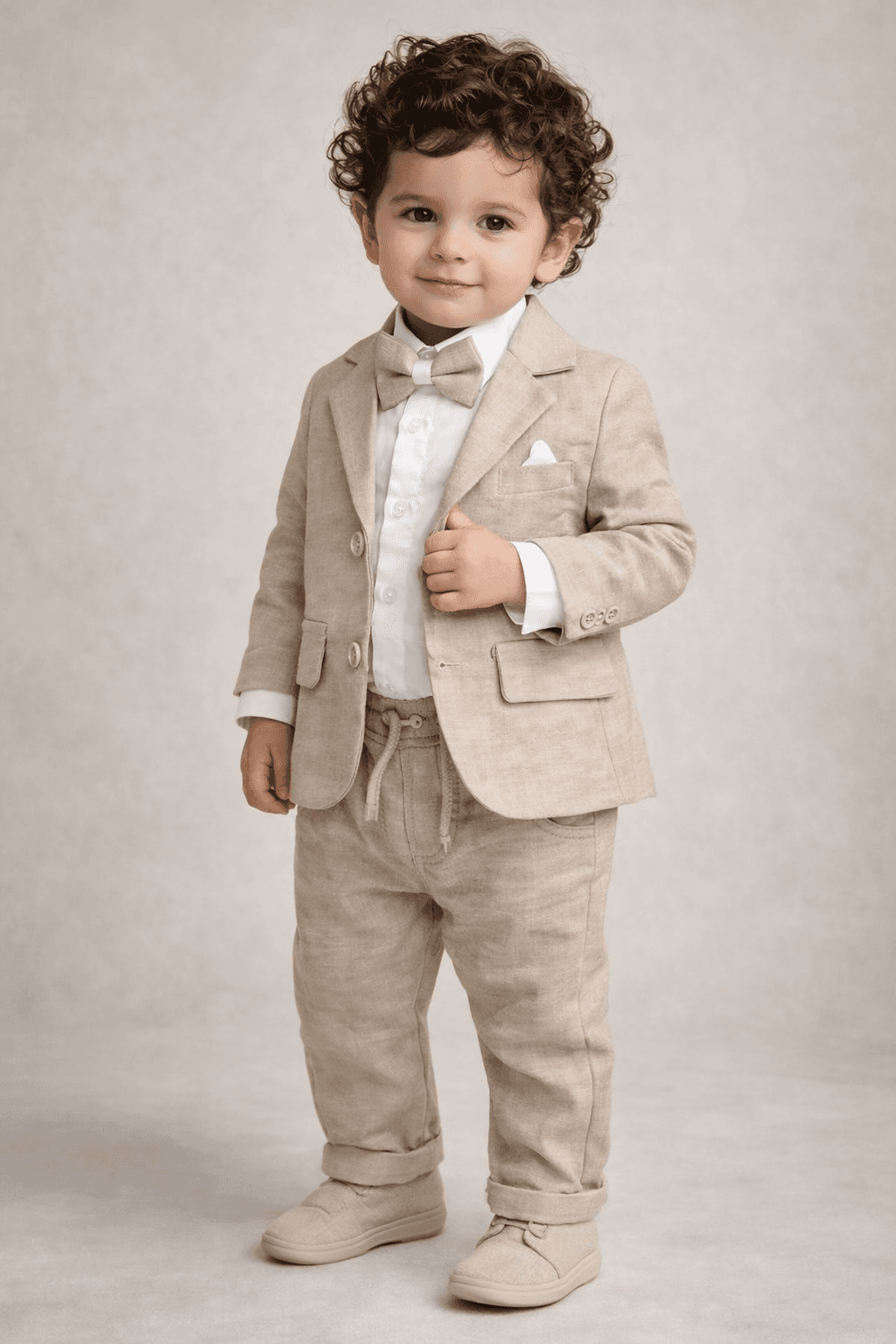 Costume bébé garçon 4 pièces beige