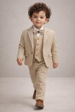 Costume garçon beige 5 pièces 7788