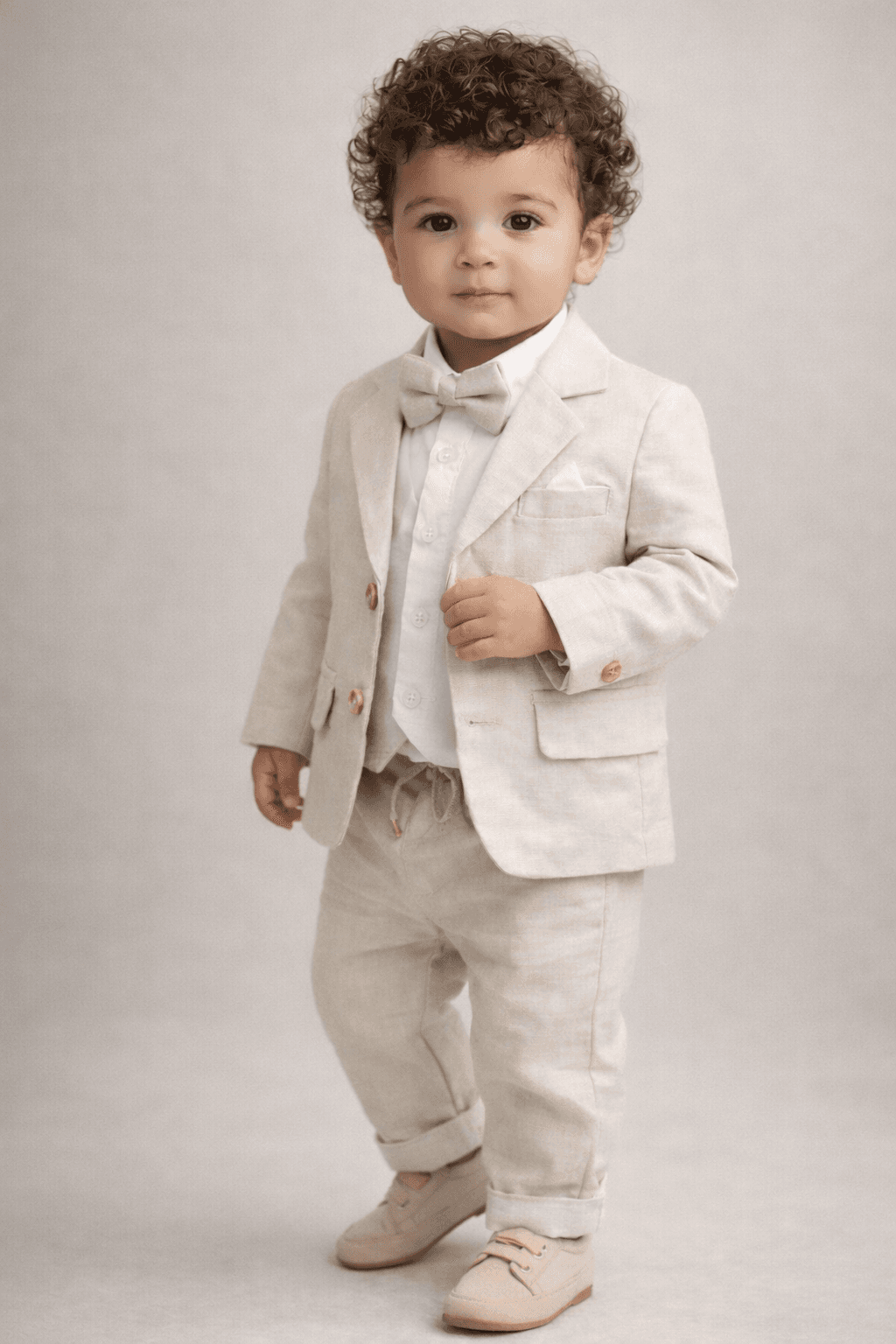 Costume bébé garçon 4 pièces beige clair 3030