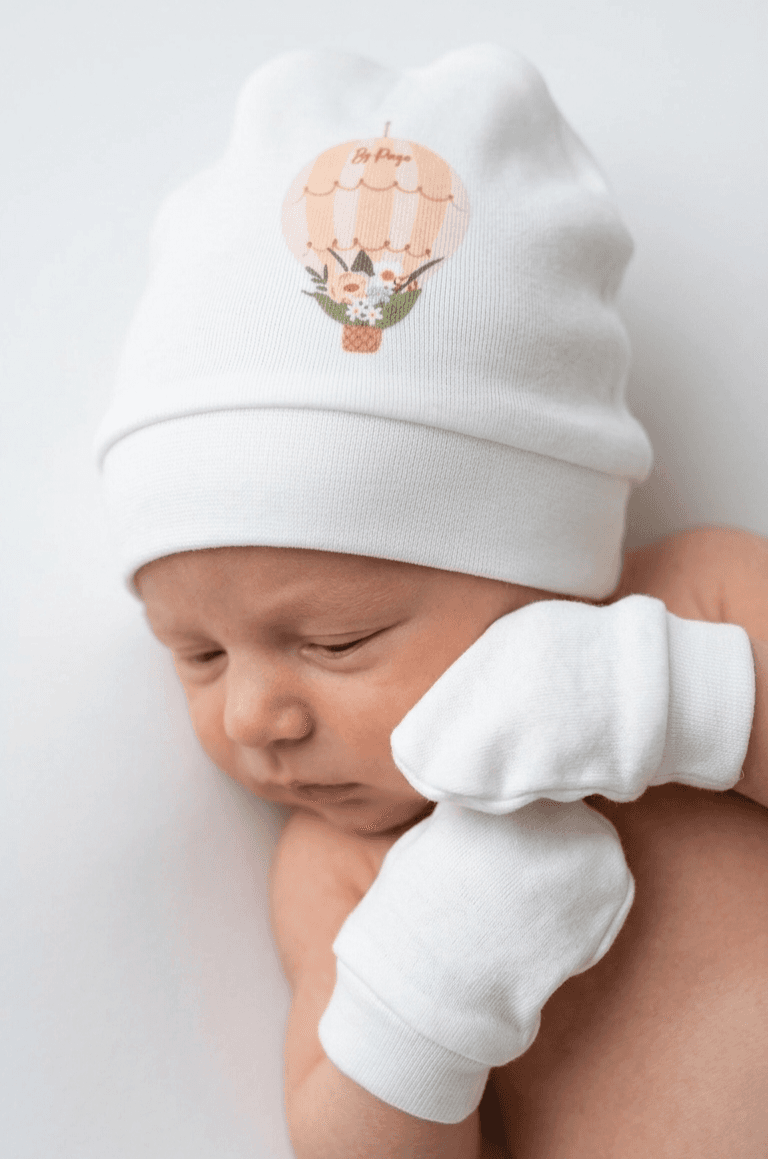 Bonnet moufles bébé mixte écru 1012E