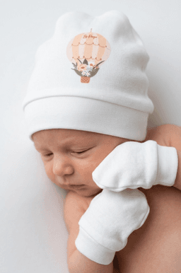 Bonnet moufles bébé mixte écru 1012E