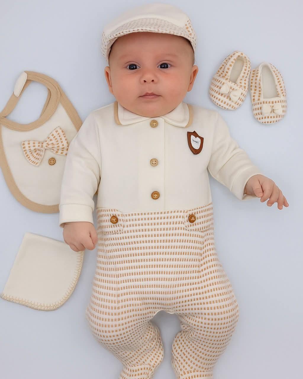 sortie de clinique bébé garçon beige 6 pièces 952540B