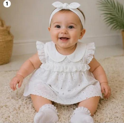 broderie anglaise blanche bébé fille 4447