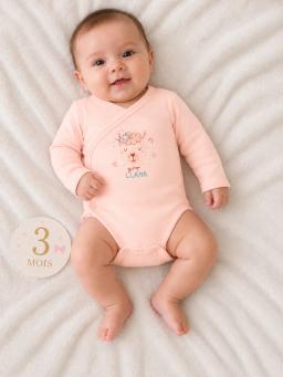 Body croisé manches longues bébé fille saumon 1225BR