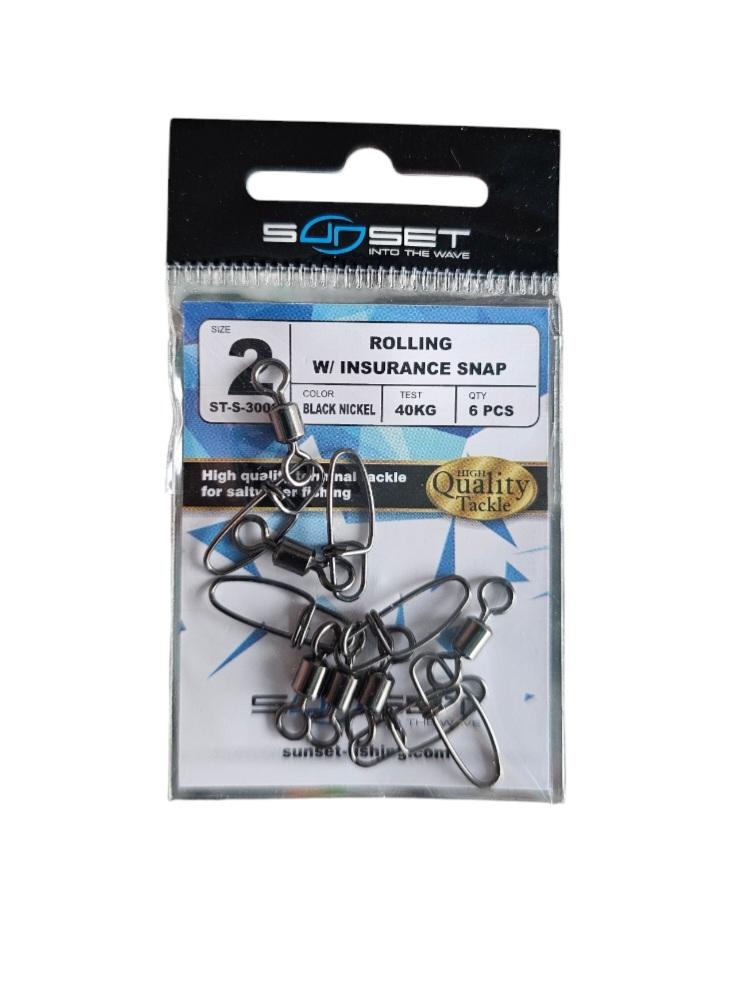 Emerillon sunset rolling insurance snap sz2 6pcs