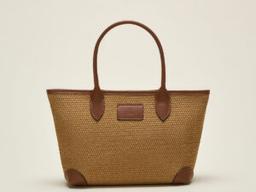 Flora Sac Bandoulière Femme en Cuir & Fibres Naturelles