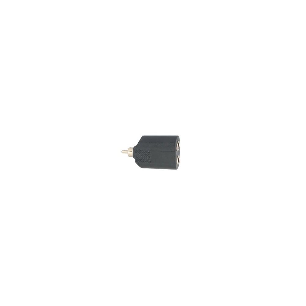FICHE RCA 2 JACK 6.35MM MALE 2 FEM MONO