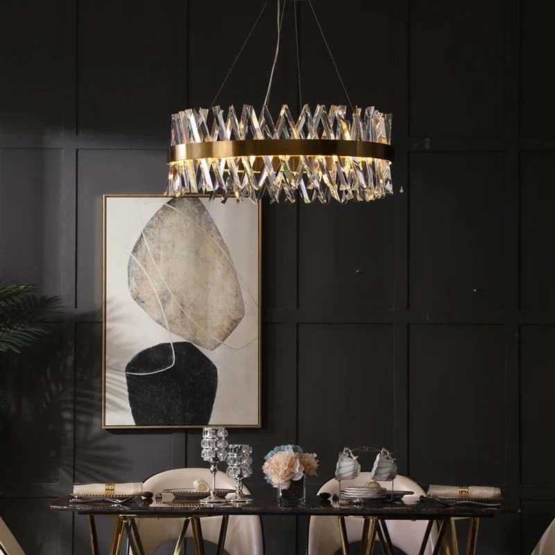 Lustre En Cristal Forme Rond Diamètre 40 cm