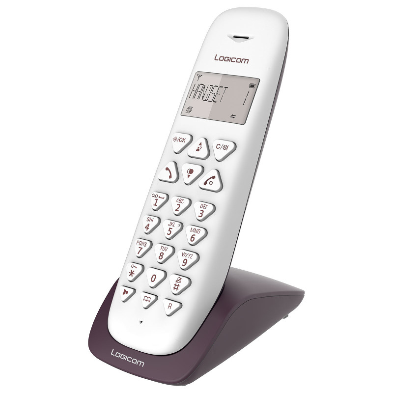 LOGICOM Téléphone Sans Fil Vega 150 DECT Aubergine