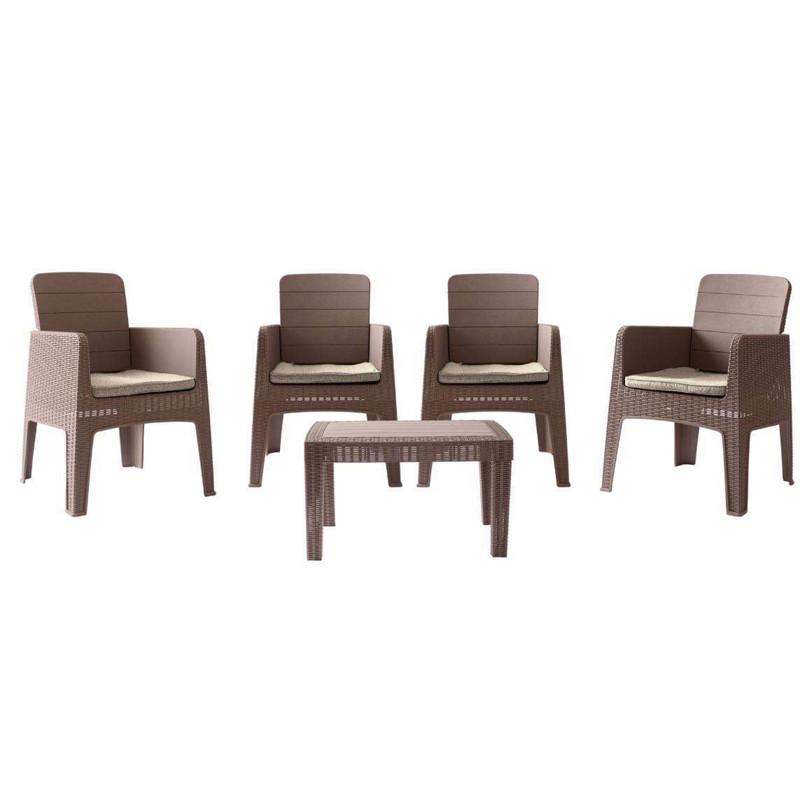 Salon De Jardin MARECHAL 4 Places Dark Taupe