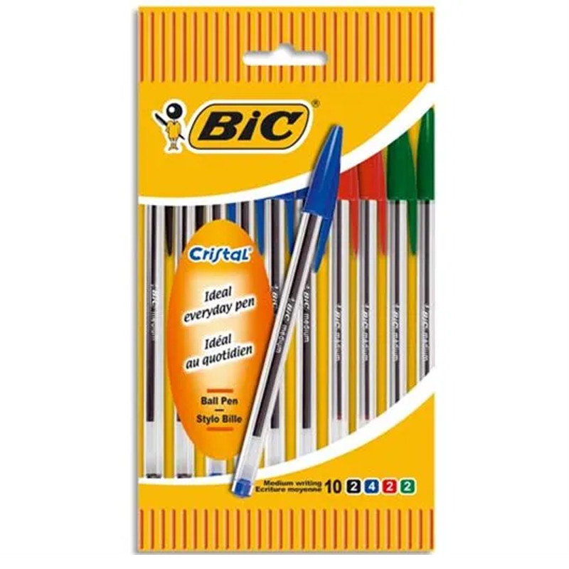 Bic 10 Stylos Bic Cristal Med