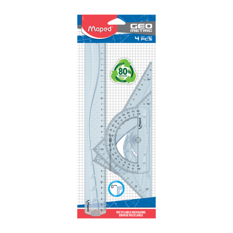 Maped Géométrie 4 Pièces Maped Transparent
