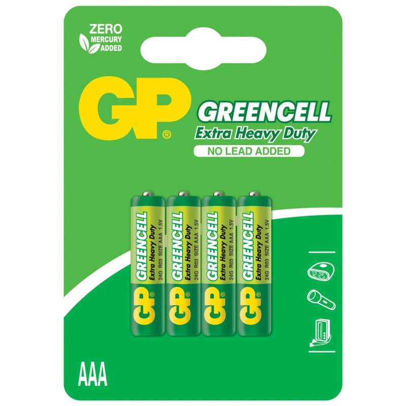 GP Batteries GP AAA Greencell Extra Heavy Duty R03 1.5V