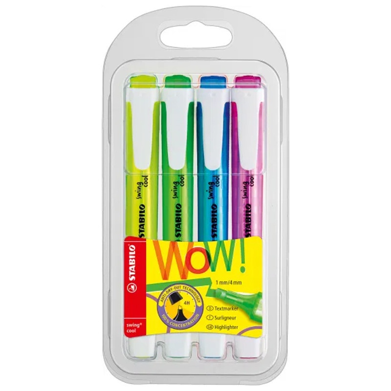 stabilo Pack De 4 Surligneurs Swing Cool Assorties