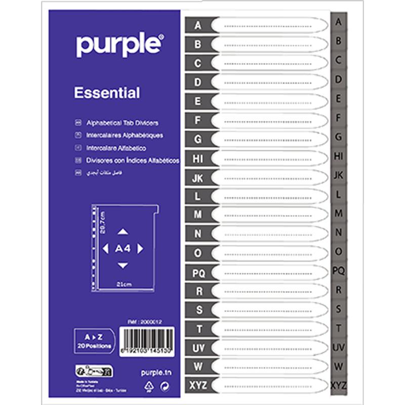 Purple Alphabétique A4 20 Positions