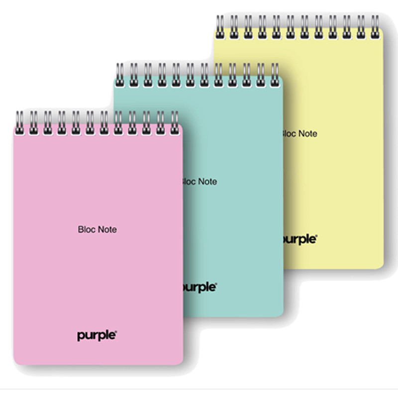 Purple Bloc Note Wiro Pastel A5 100 Pages Assorties