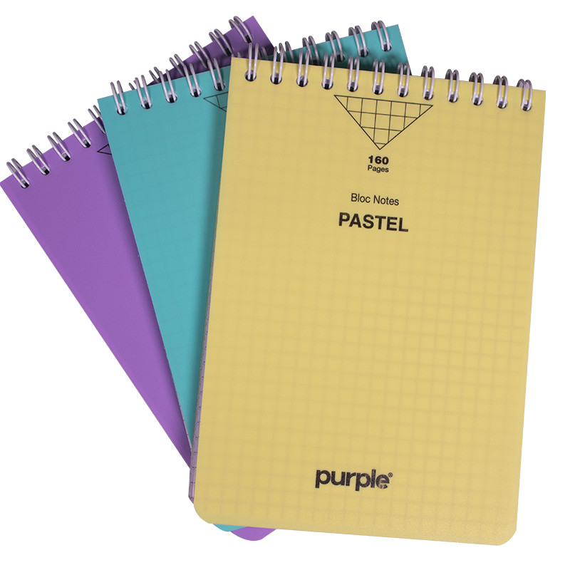 Purple Bloc Note Wiro Pastel A6 100 Pages Assorties