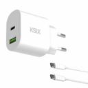 KSIX Chargeur Type-C + USB-A 20W