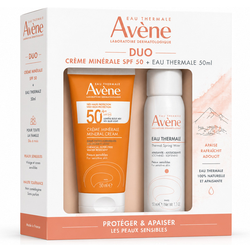 Avène Duo Crème Minérale SPF 50 + Eau Thermale