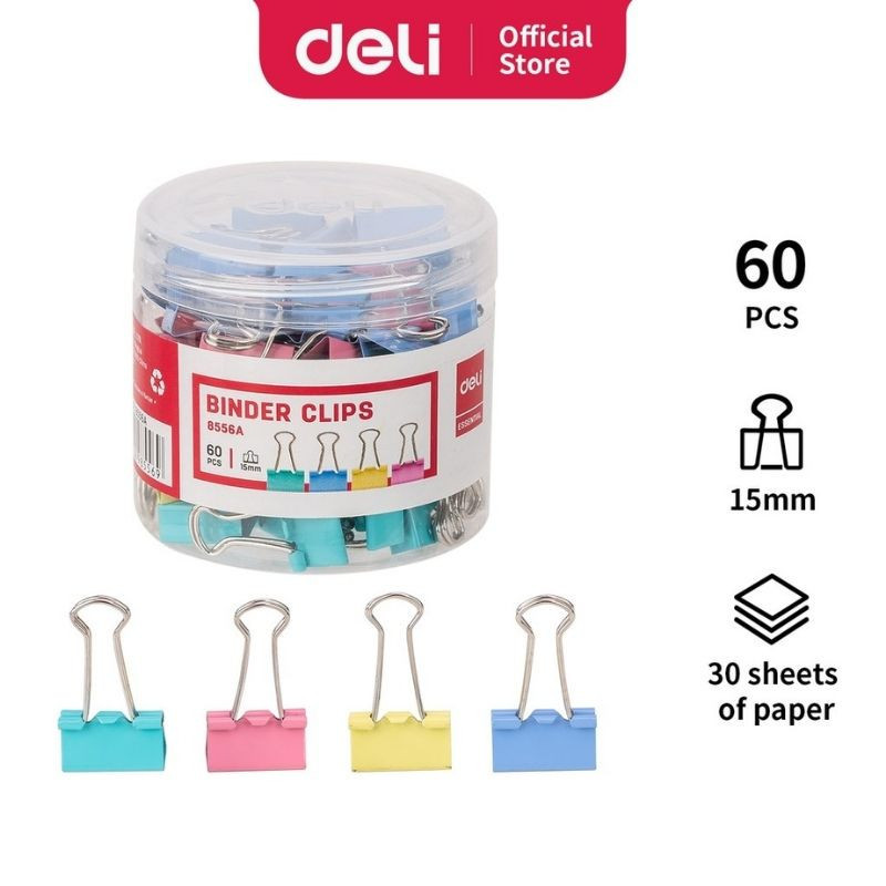 DELI CLIPS 15MM COULEUR ASS DELI E8556A .TUBE 60