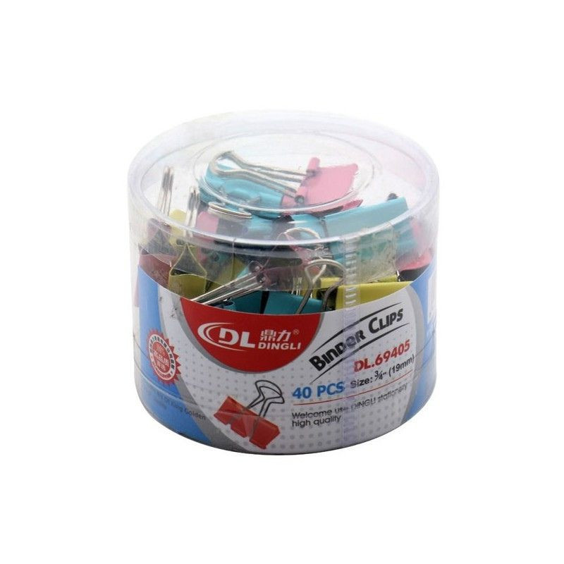 DELI CLIP 19MM COULEUR ASS DELI E8555A .TUBE 40