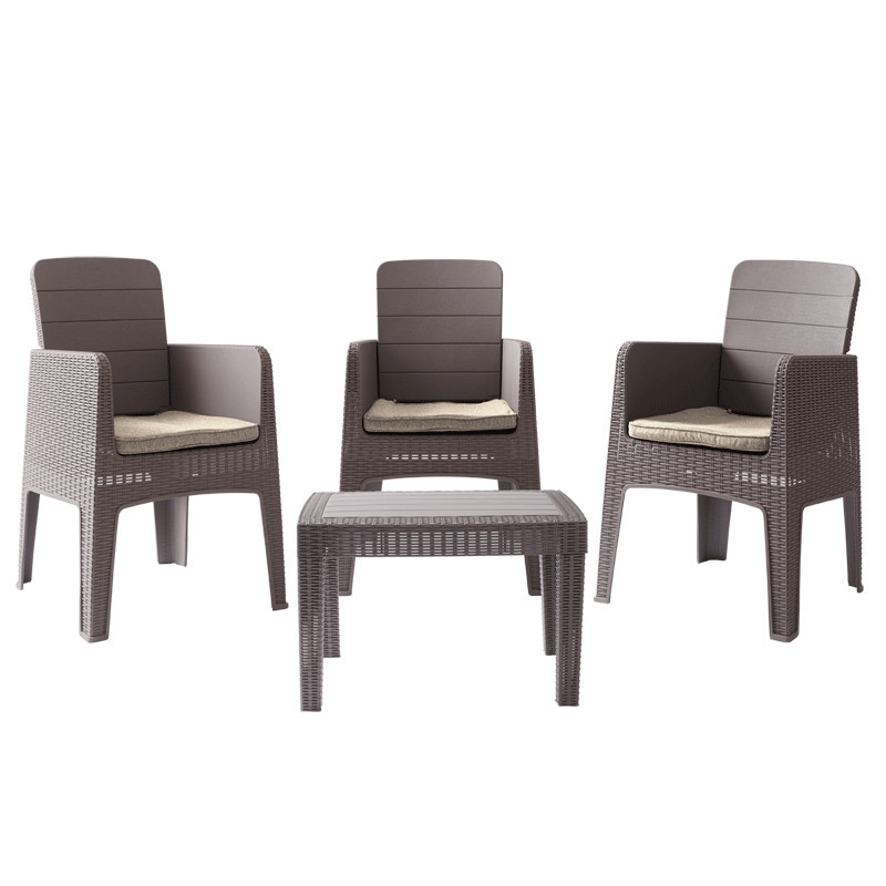 Salon De Jardin MARECHAL 3 Places Dark Taupe