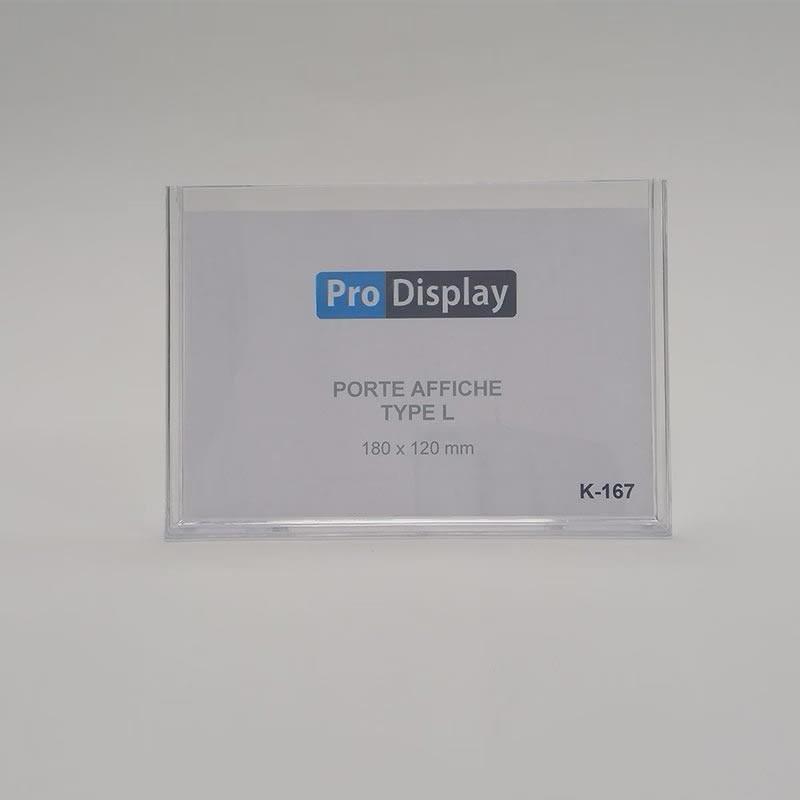 Display K-167, Porte Affiche Type L 180 x 120 mm Transparent
