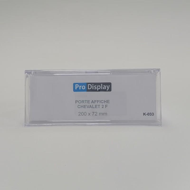 Display K-033, Porte Affiche Chevalet Double Face 72 x 200 mm Transparent