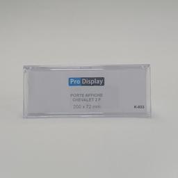 Display K-033, Porte Affiche Chevalet Double Face 72 x 200 mm Transparent