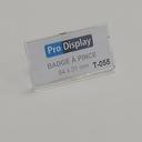 Display T-055, Badge à pince rectangulaire 64 x 31 mm transparent