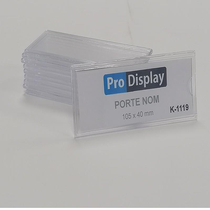 Display K-1119, Porte Nom 105 x 40 mm Transparent