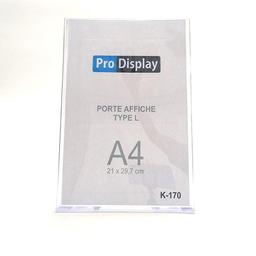 Display K-170, Porte Affiche Type L Verticale A4 Transparent