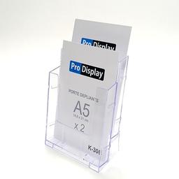 Display K-306, Porte Dépliant 2 Compartiments A5 Transparent