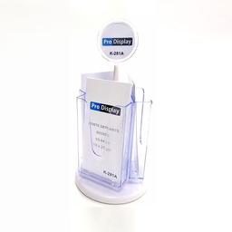 Display K-281A, Porte Depliant Rotatif 3 Faces 10*21 cm Transparent