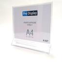 Display K-027, Porte Affiche Type Y Double Face A4 Transparent