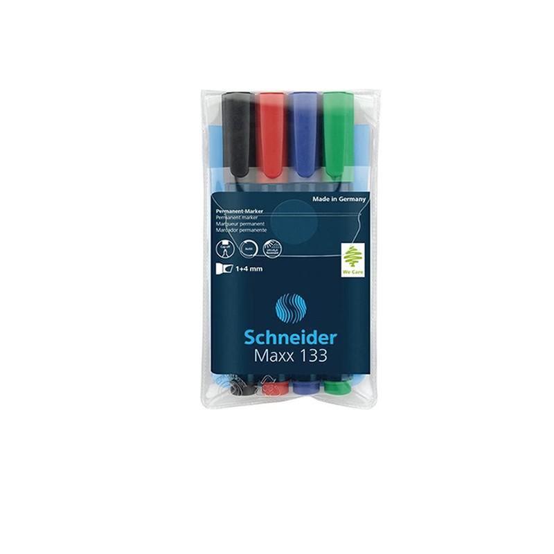 Schneider Pochette 4 Marqueur permanent MAXX 133 à Encre cap-off