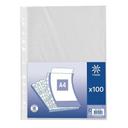 Intercalaires simple Sachet de 100 pochettes transparent de Viquel 60 microns A4