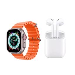 MAX ECOUTEUR SANS FIL + MONTRE CONNECTEE + 2 BRACELET -ORANGEE