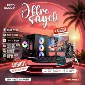 AMD Full Setup OFFRE SAYEFI Ryzen 7 7700 RTX 5060 Ti PNY DDR5 4800MHz NVMe