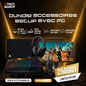 Razer Bundle Accessoires Gaming TechSpace : Écran MSI MAG 27″ 240Hz + Viper 8K + Pack WhiteShark